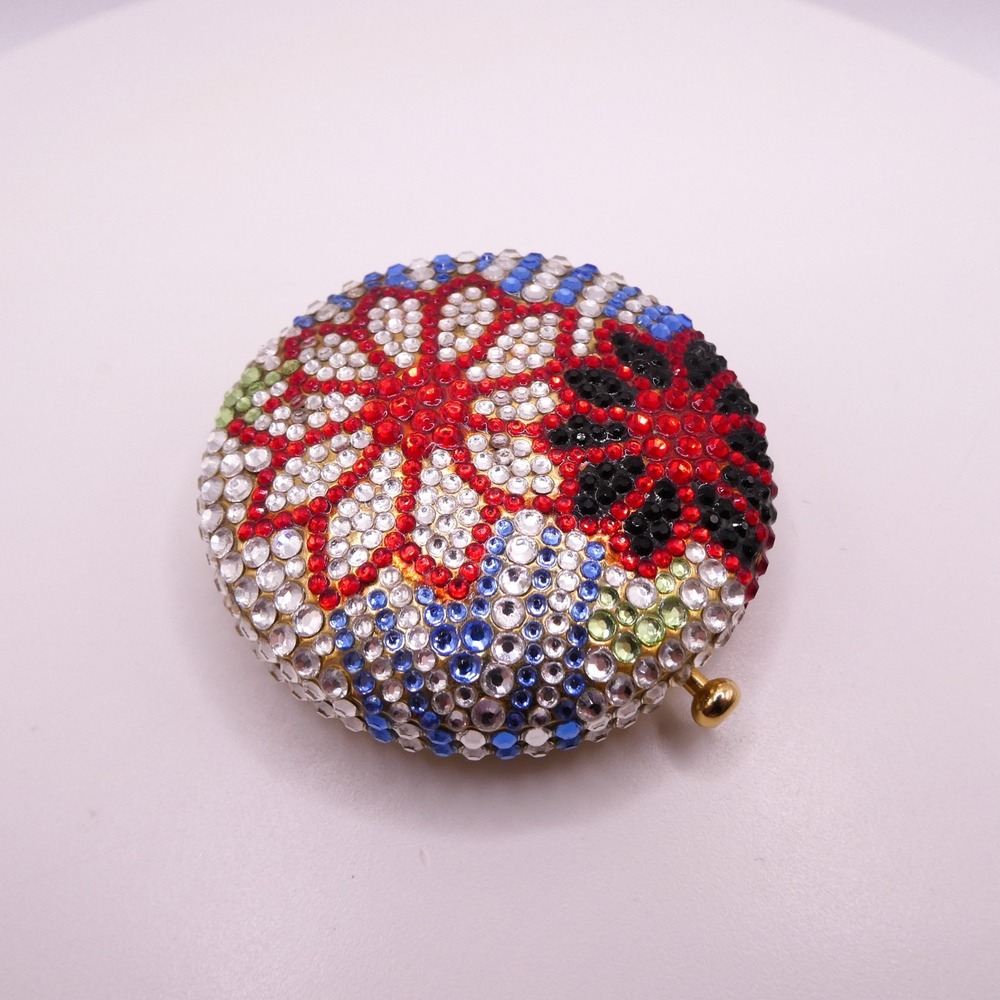 Judith Leiber Estee Lauder Lucidity Crystal Rhinestone Flower Powder Compact